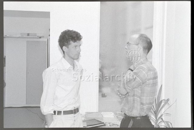 Vernissage Christian Marclay, abgebildet: Christoph Schenker und Harm Lux
