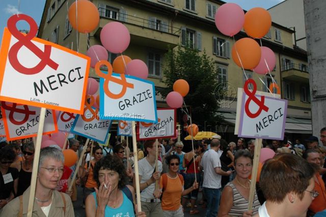 Gesamtschweizerische Lesbian&Gay Pride 2005: "Sowieso" (18.06.2005, Luzern) – "& Grazie – Lilith Lausanne", "& Merci – Lilith Lausanne" und "& Grazcha – Lilith Lausanne"