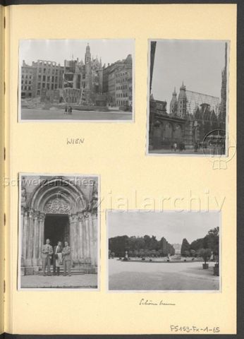 Fotoalbum Nico Kaufmann, 1928–1950 – Österreichreise im September 1948 – "Wien", "Schönbrunn" (unten rechts)