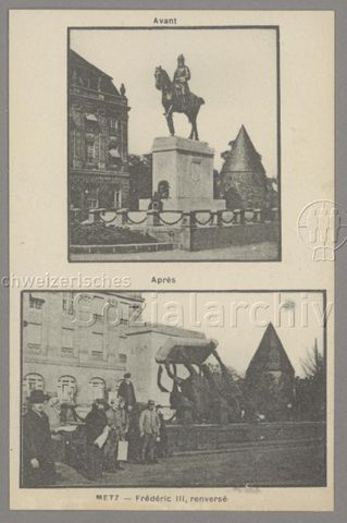 Denkmalsturz Friedrich III, Metz, Nov. 1918