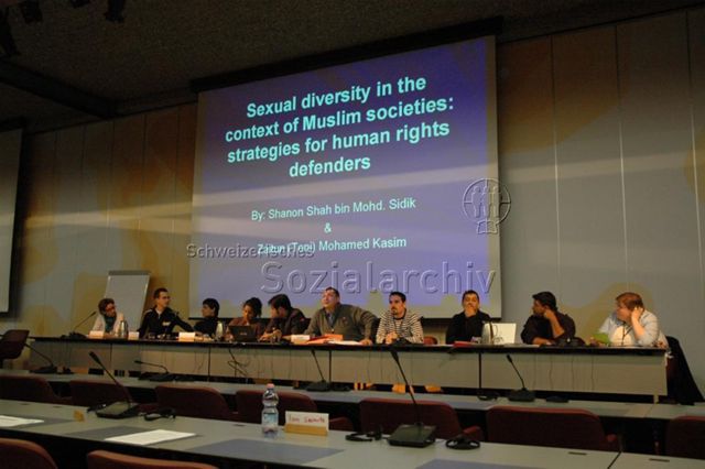 23. ILGA (International Lesbian, Gay, Bisexual, Trans and Intersex Association) World Conference – Geneva (27.03.–03.04.2006, Genf) – Vortrag: "Sexual diversity in the context of Muslim societies: strategies for human rights defenders", Podium