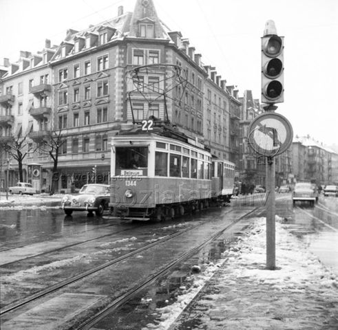 Tram Nummer 22, Zürich, um 1960