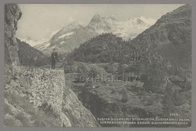 Susten (2262 m) mit Stucklistock, Sustenspitz 2931 m, Vorder Sustenhorn 3320 m, Gletscherhorn 3512 m