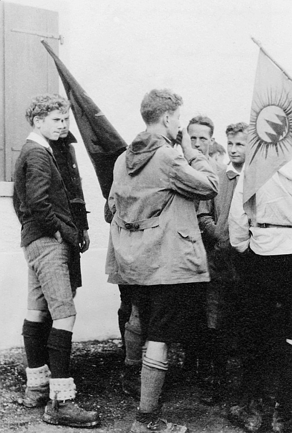 Wandervogel-Landsgemeinde in Agasul - Tizian Stahly (?), Fritz Christen (Burgdorf), Ernst Küng (1927)