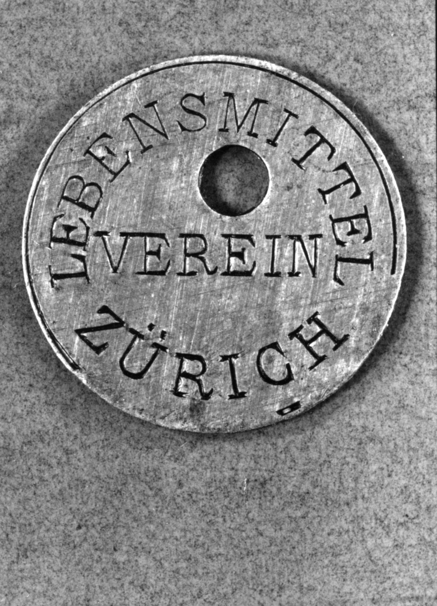 Lebensmittelverein Zürich - Marke, welche zum Bezug von Lebensmitteln berechtigte (vermutlich um 1900)