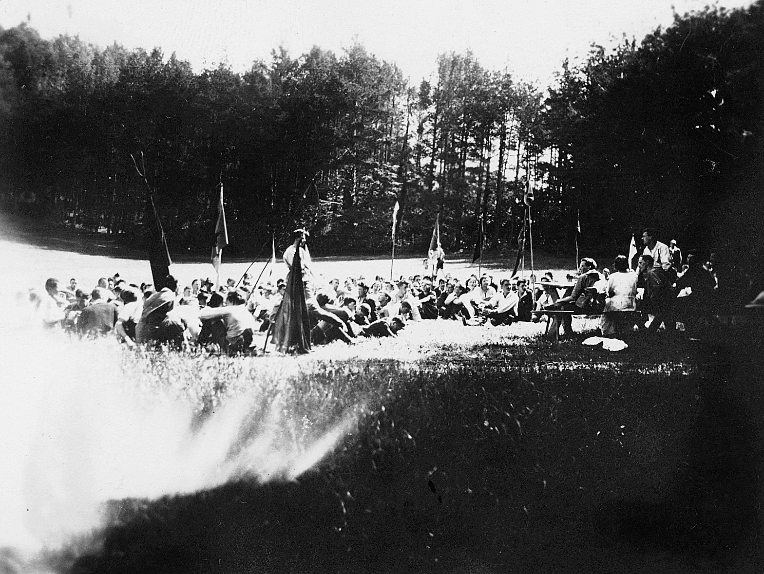 Versammelte Wandervögel an der Wandervogel-Landsgemeinde auf dem Sonnenberg (1923)