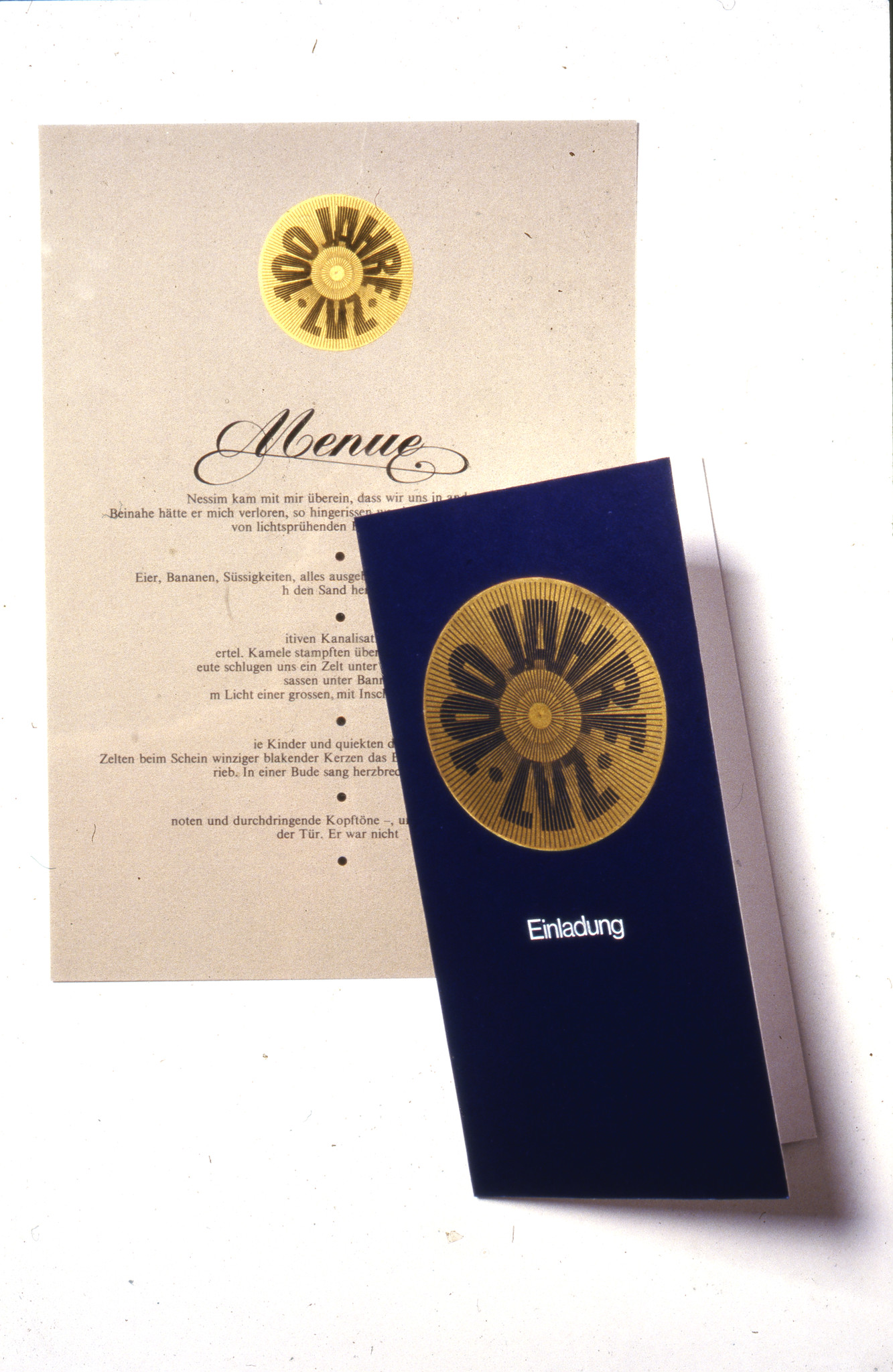 100 Jahre Lebensmittelverein Zürich LVZ 1878-1978: Einladung und Menu (Blindtext)