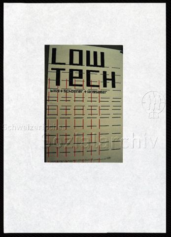 Foto von Plakat "Low Tech, billig, schöner, langsamer"
