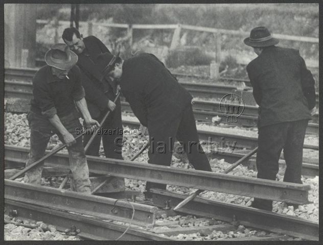 Gleisarbeiter, um 1965, Güterbahnhof Zürich