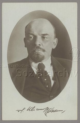 Porträt von Wladimir "Lenin" Iljitsch Uljanow, Originalfoto: um 1918