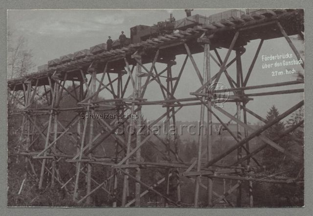 Förderbrücke über den Gansbach 27 m. hoch