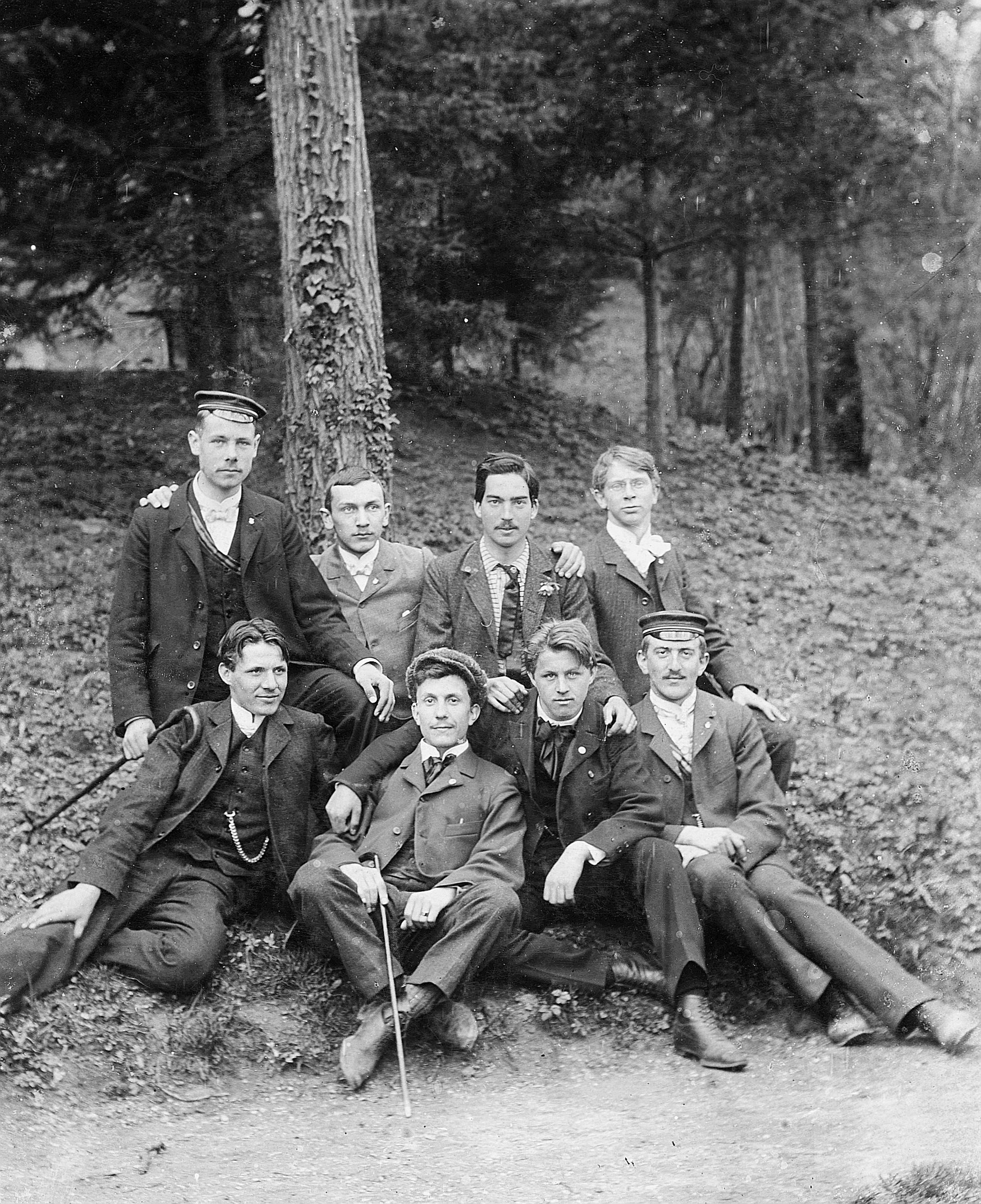 Gruppenporträt (Männer) vom Zentralfest der Helvetia (1906)