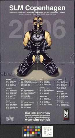 Veranstaltungsprogramm des Clubs "Scandinavian Leather Men SLM", Kopenhagen, 2006