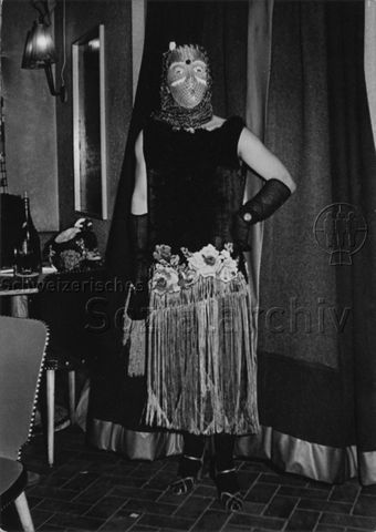 Werner Dietrich an Fasnacht im Barfüsser - um 1960