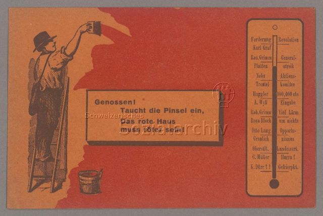 Genossen! Taucht die Pinsel ein, das rote Haus muss röter sein!