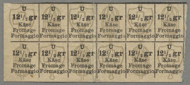 Lebensmittelmarken für Käse, um 1919