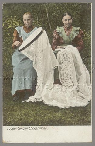 "Toggenburger- Stickerinnen", 1907 (Poststempel)