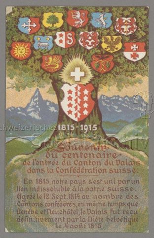 Souvenir du centenaire de l'entrée du Canton du Valais dans la Confédération suisse [...]