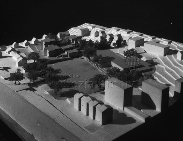"Projekt Loreto, Zug" - Modell des Quartiers; um 1970