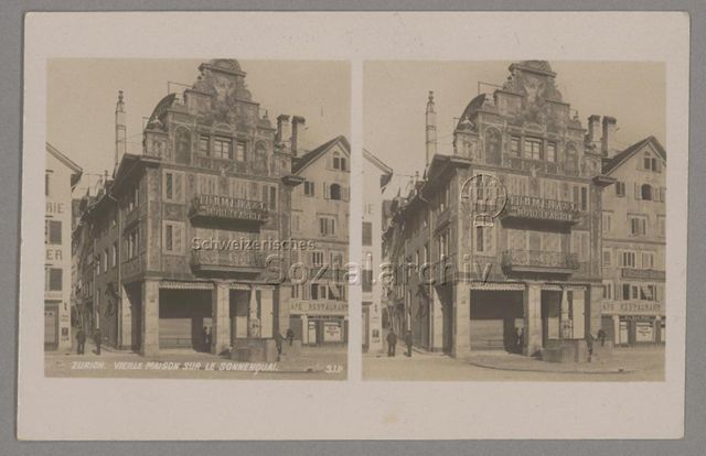 Zurich. Vieille Maison sur le Sonnenquai
