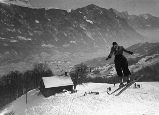 Skispringer, um 1930