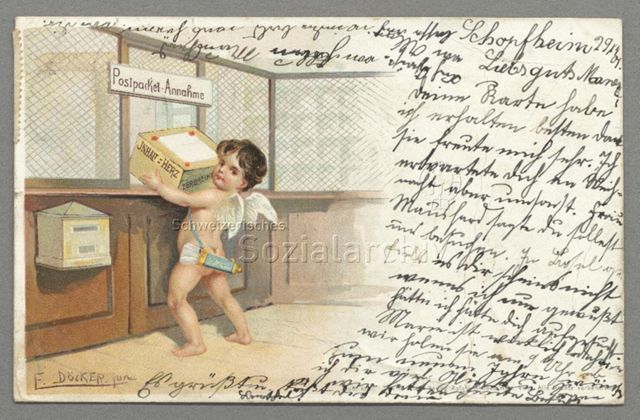 Postkarte zum Postwesen