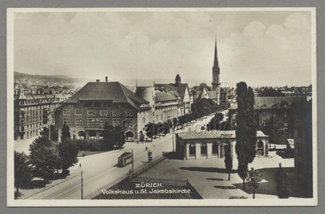 Zürich. Volkshaus u. St. Jakobskirche.