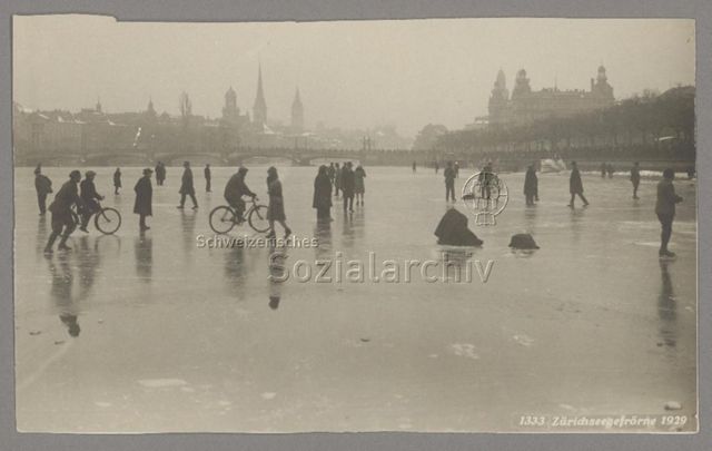 Zürichseegefrörne [sic!] 1929