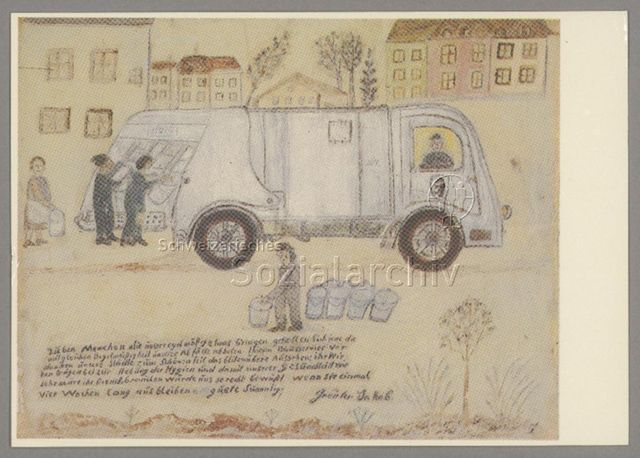 "Der Ghüderwagen, ca. 1950" (Postkarten-Reprint)
