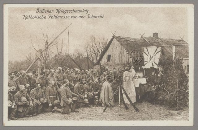 Östlicher Kriegsschauplatz. Katholische Messe vor der Schlacht