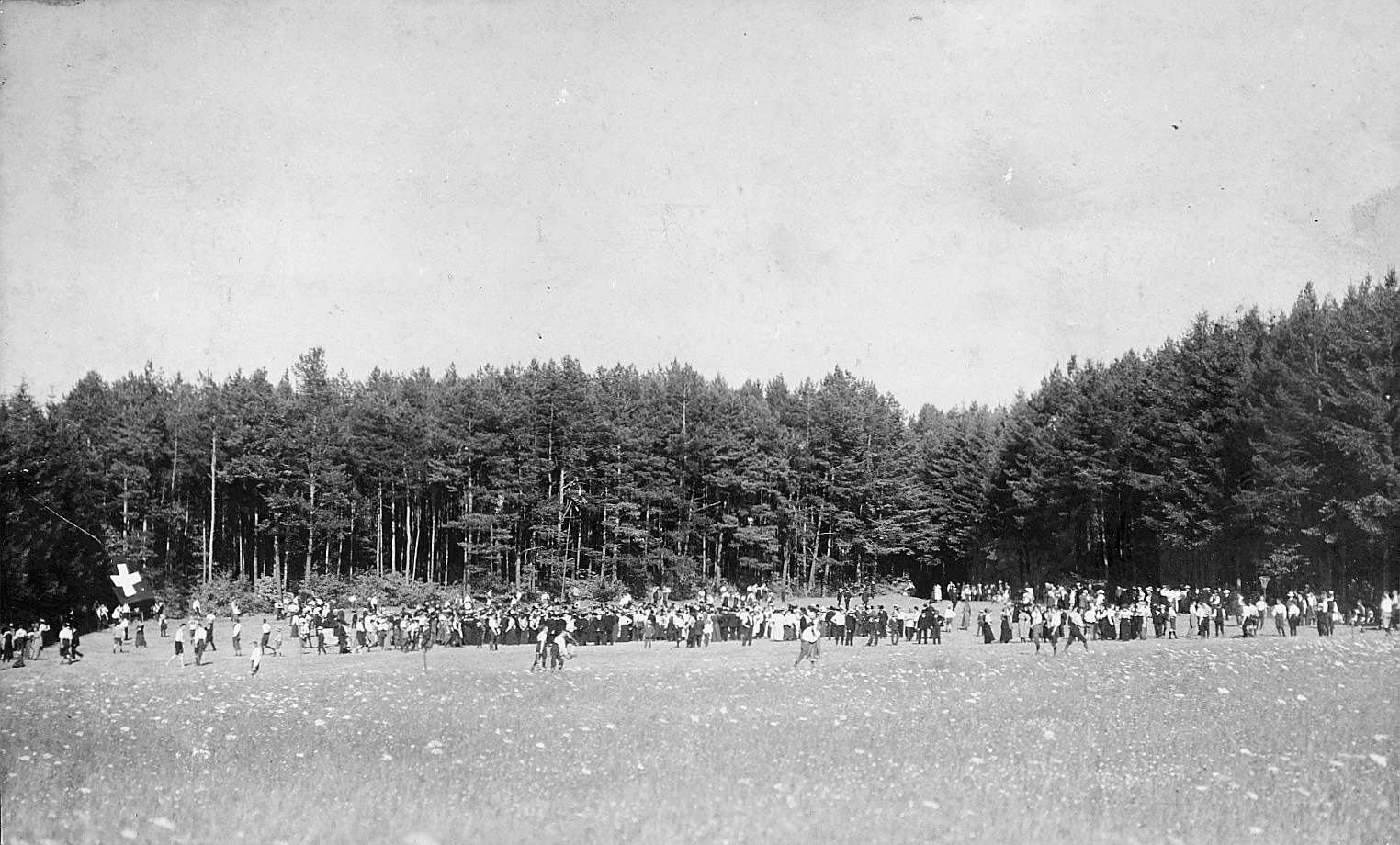 Menschenmenge auf der Wiese an der Wandervogel-Landsgemeinde in Steinmaur (Heitliberg) (1915)