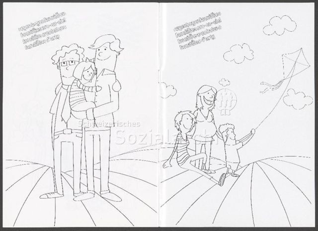 "regenbogenfamilien – families arc-en-ciel – familie arcobaleno – familias d'artg" – Zeichnungen von Regenbogenfamilien (um 2020)