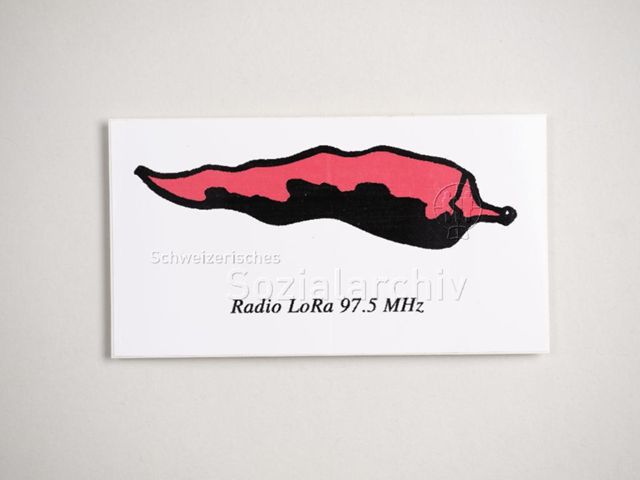 Kleber "Radio LoRa 97,5 MHz", Zürich, um 2000