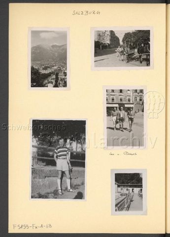 Fotoalbum Nico Kaufmann, 1928–1950 – Österreichreise im September 1948 – "Salzburg", "Leo u. Pierrot" (mitte rechts)