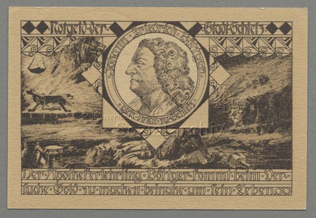 Notgeld-Gutschein der Stadt Schleiz für 50 Pfennig, 1921