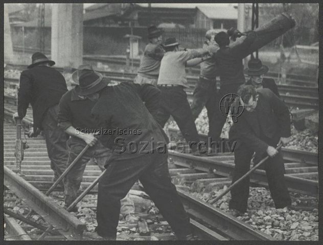 Gleisarbeiter, um 1965, Güterbahnhof Zürich