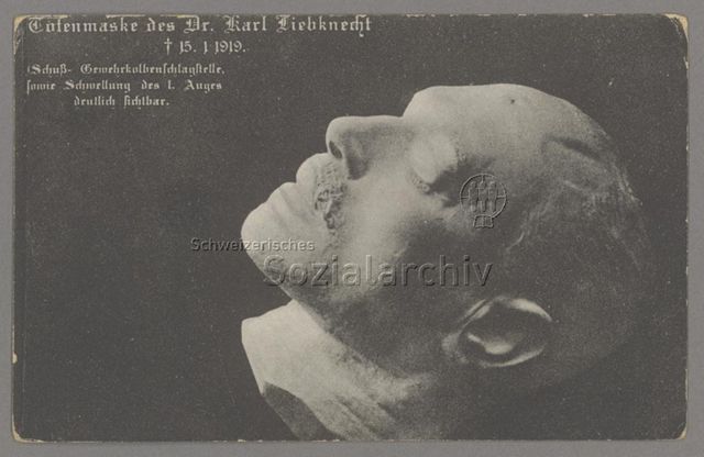 Totenmaske des Dr. Karl Liebknecht