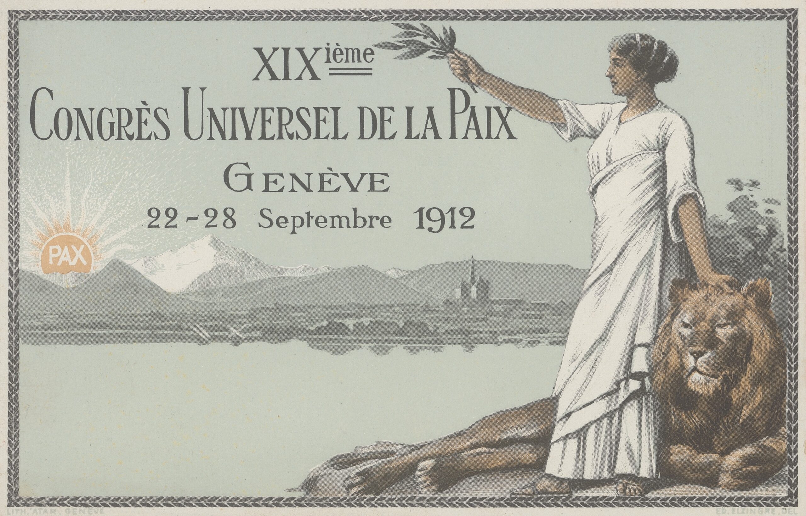 "XIXième Congrès Universel de la Paix Genève, 22-28.09.1912", 19. Weltfriedenskongress