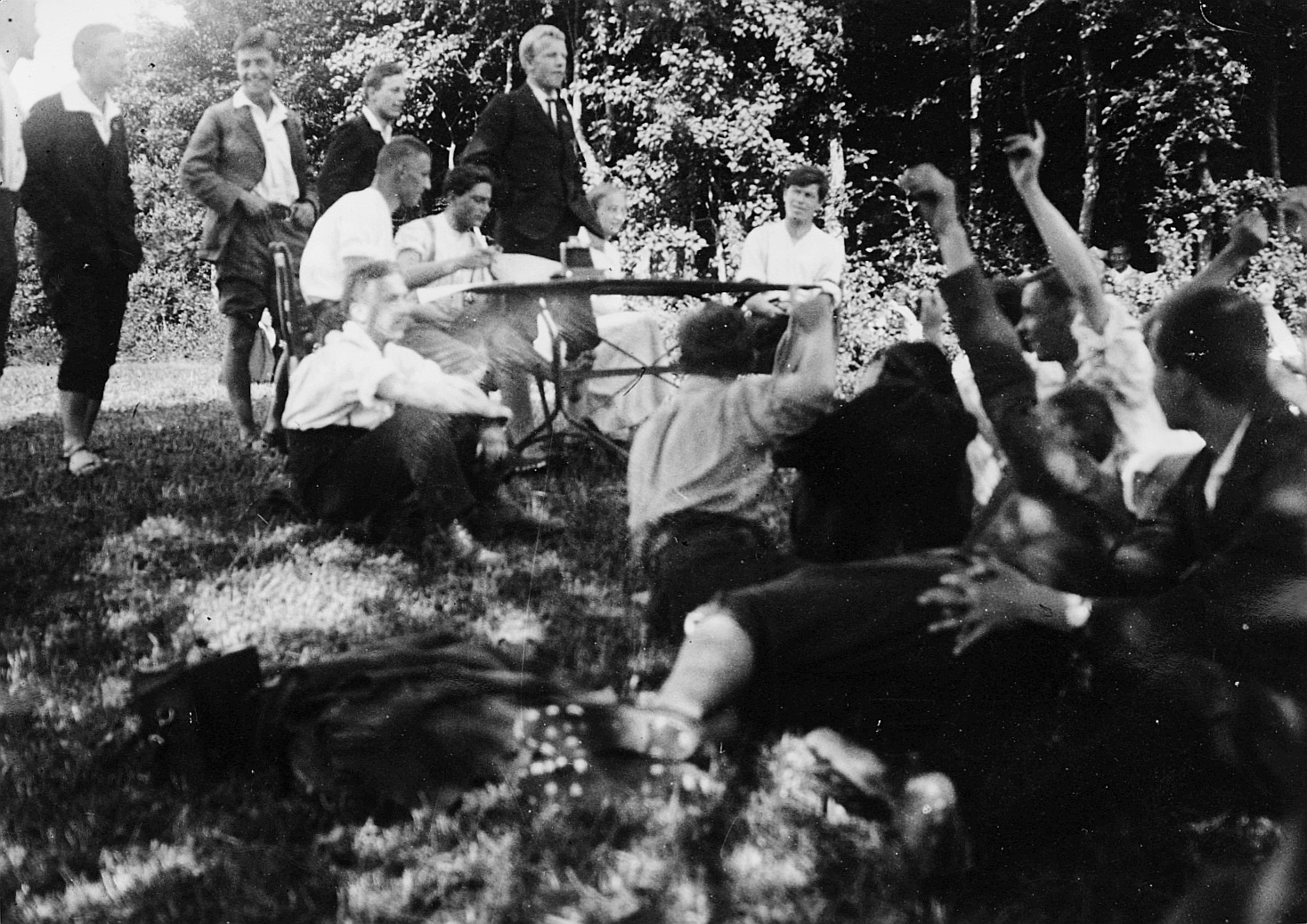 Wandervogel-Landsgemeinde in Hombrechtikon - Leitung der Landsgemeinde und abstimmende Wandervögel (1919)