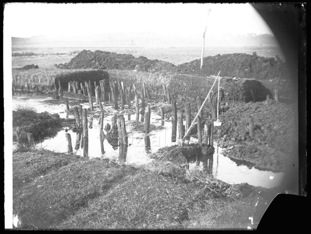Vermutlich Forschungsgebiet (Pfahlbausiedlung) im Robenhauserried, Wetzikon, um 1885