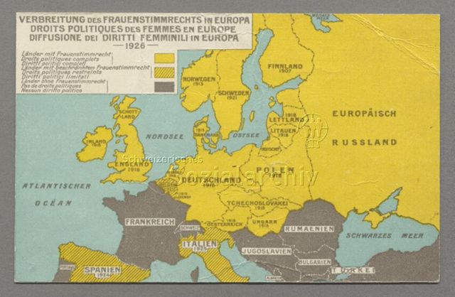 Verbreitung des Frauenstimmrechts in Europa