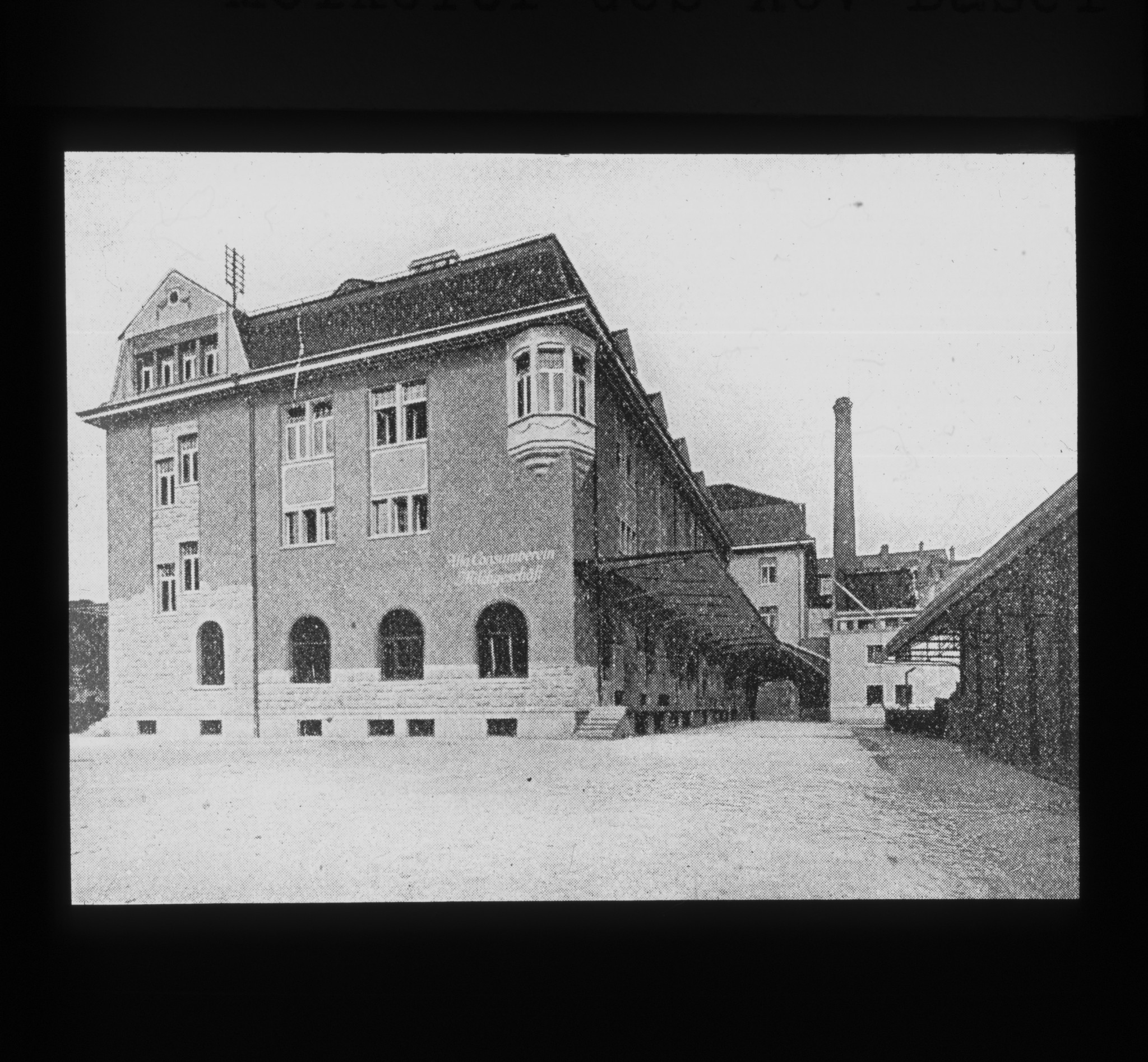 Dia: Molkerei des A.C.V. (Allgemeiner Consum-Verein) in Basel; Aussenansicht.