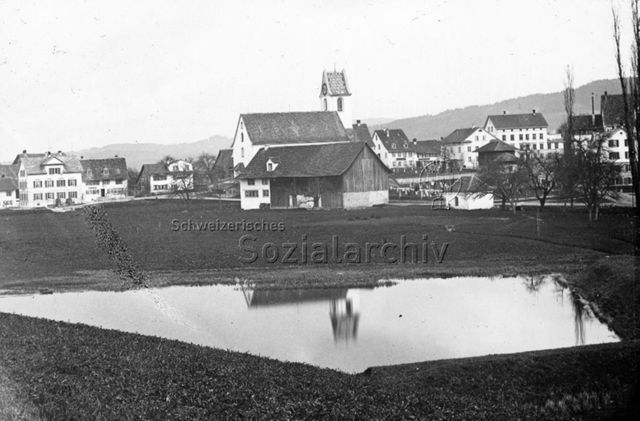 Oberwetzikon mit Kirche, um 1894