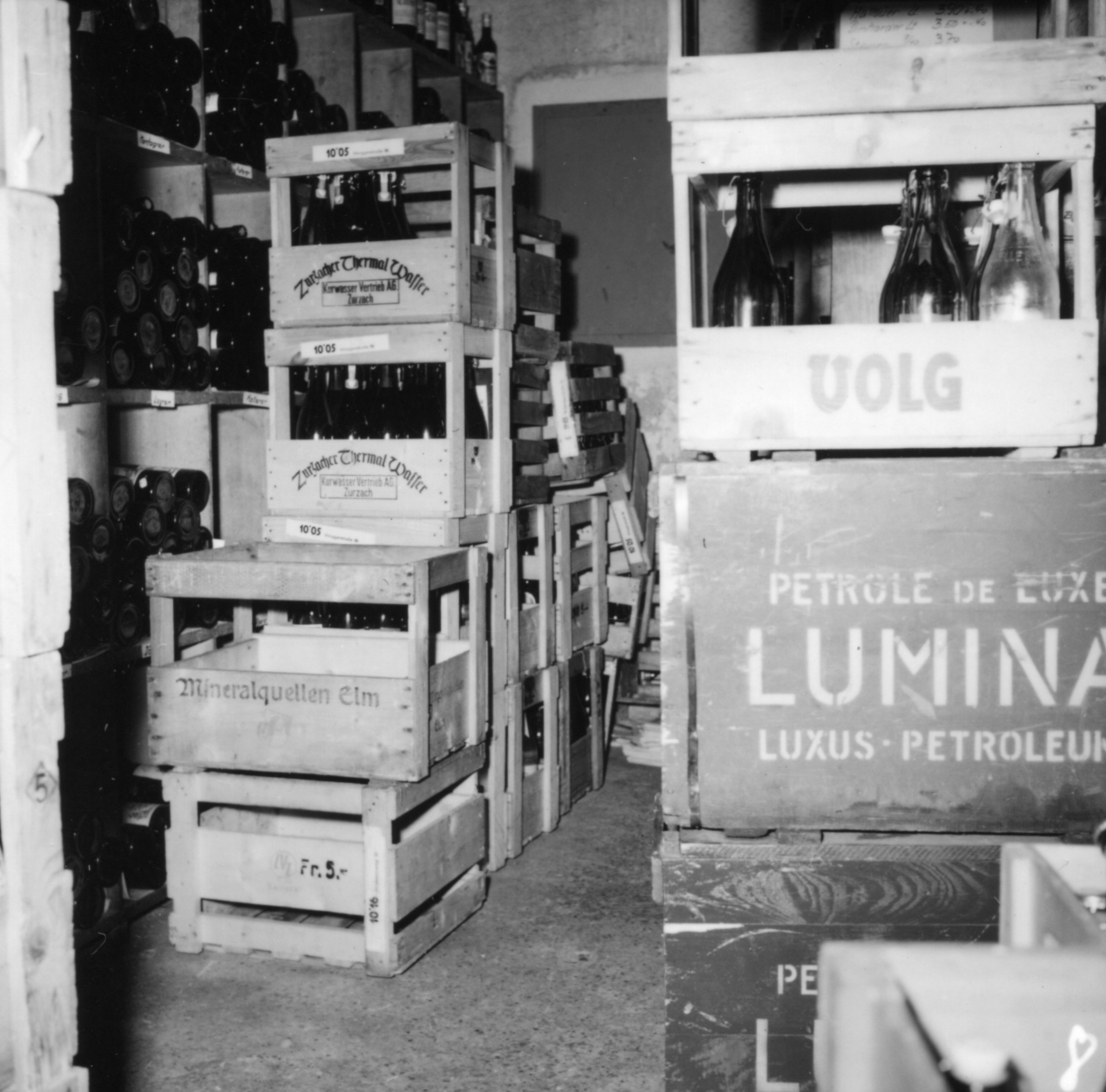 Laden des Lebensmittelvereins Zürich an der Hönggerstrasse: Lagerraum