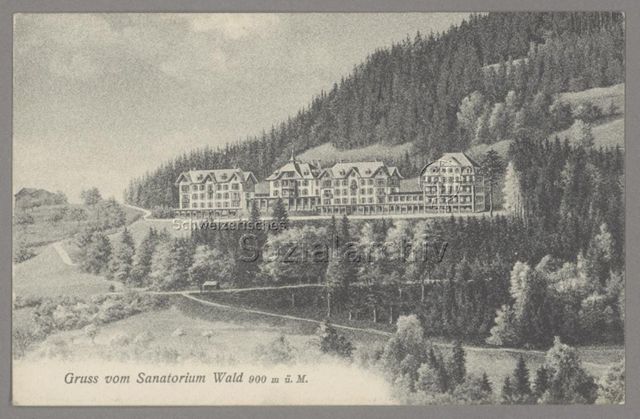 Gruss vom Sanatorium Wald 900 m ü. M.