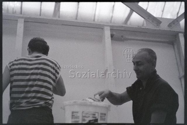 Umbau Juli 1988, links abgebildet: Felix Brunner
