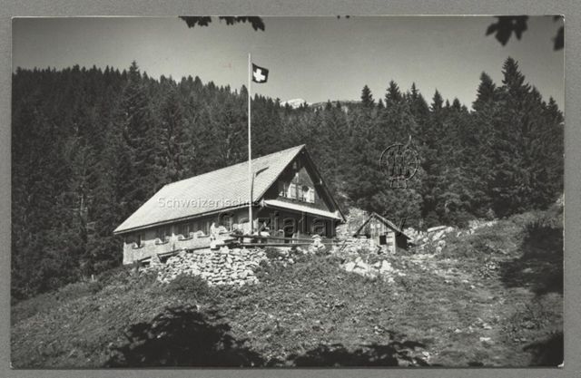 Naturfreundehütte Hohfläsch, Wägital, um 1950