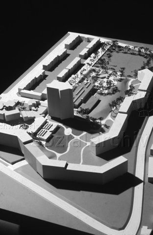 "Quartierplanung: Modell Grünau Ost, Zürich, 1973" - Modell der Siedlung