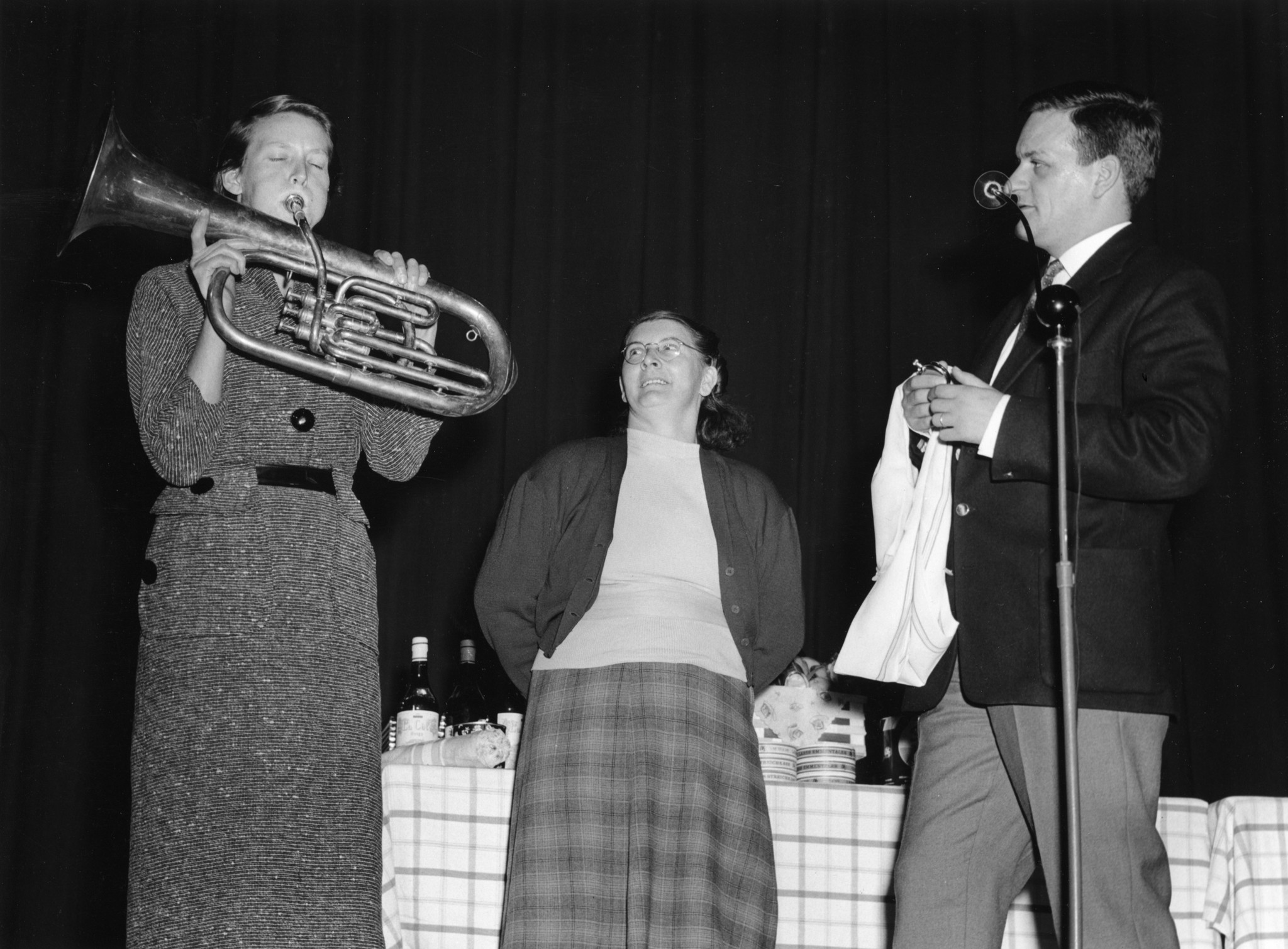 Musiker an der Jubiläumsfeier 75 Jahre Lebensmittelverein Zürich, 1953