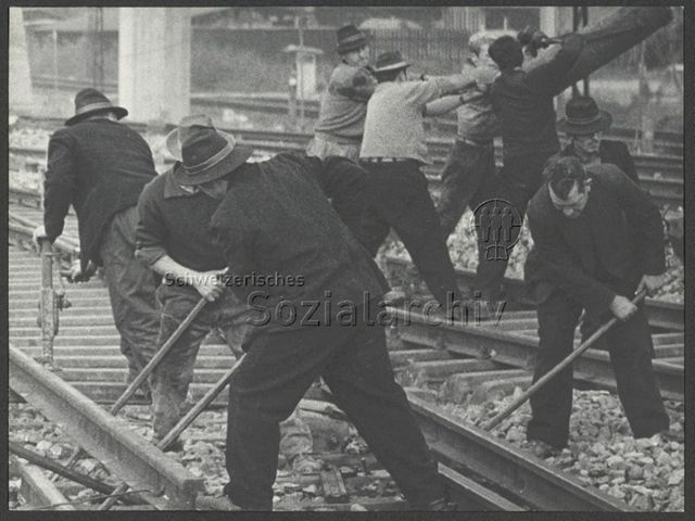 Gleisarbeiter, um 1965, Güterbahnhof Zürich